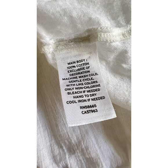 Treasure & Bond White Blue Floral Embroidered Bohemian Peasant Top Size 2X - Picture 13 of 13